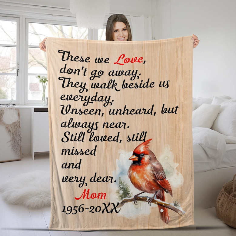 Cardinal Comfort A Loving Mom Memorial Fleece Blanket Cardinal Comfort A Loving Mom Memorial Fleece Blanket