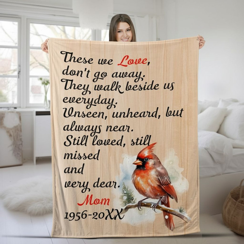 Cardinal Comfort A Loving Mom Memorial Fleece Blanket Cardinal Comfort A Loving Mom Memorial Fleece Blanket