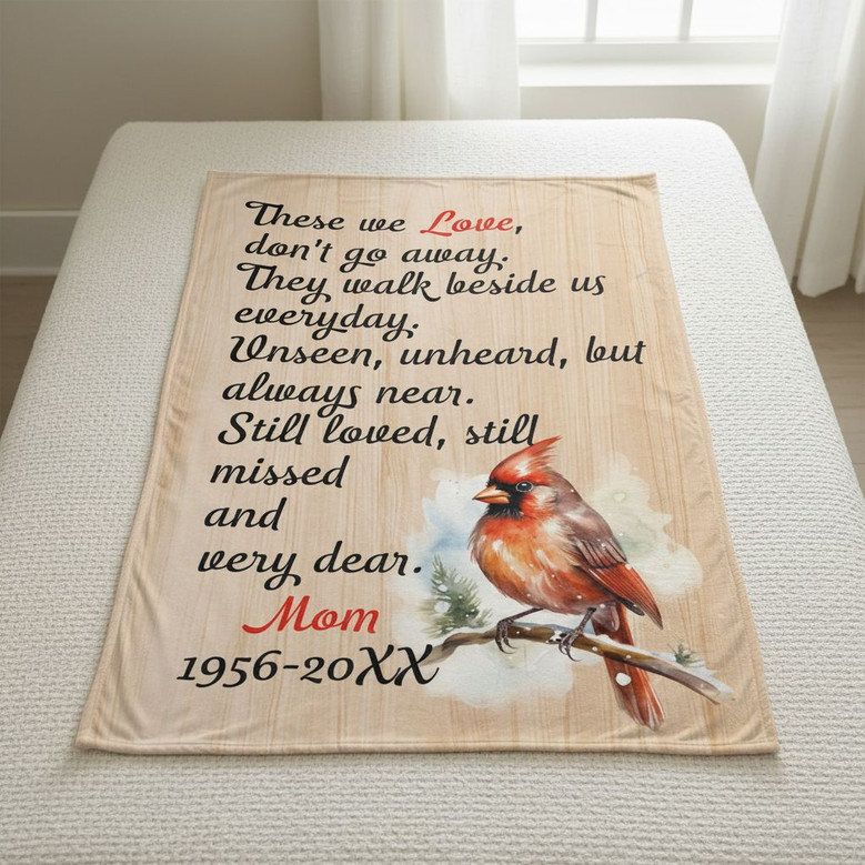 Cardinal Comfort A Loving Mom Memorial Fleece Blanket Cardinal Comfort A Loving Mom Memorial Fleece Blanket