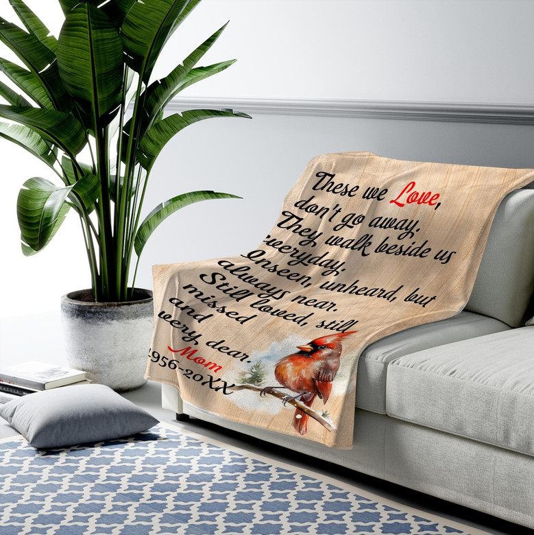 Cardinal Comfort A Loving Mom Memorial Fleece Blanket Cardinal Comfort A Loving Mom Memorial Fleece Blanket