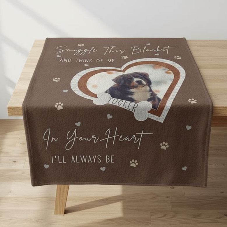 Cherish Their Memory Custom Photo Dog Memorial Fleece Blanket Cherish Their Memory Custom Photo Dog Memorial Fleece Blanket