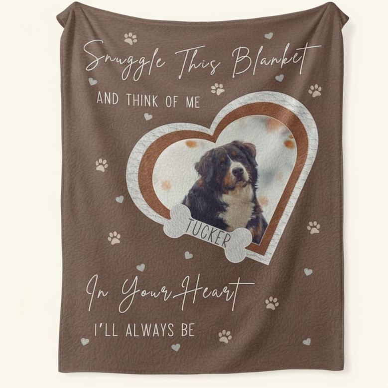 Cherish Their Memory Custom Photo Dog Memorial Fleece Blanket Cherish Their Memory Custom Photo Dog Memorial Fleece Blanket