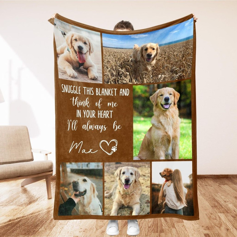 Cherished Pet Memories Custom Dog Photo Collage Fleece Blanket Cherished Pet Memories Custom Dog Photo Collage Fleece Blanket