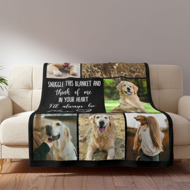 Cherished Pet Memories Custom Dog Photo Collage Fleece Blanket Cherished Pet Memories Custom Dog Photo Collage Fleece Blanket
