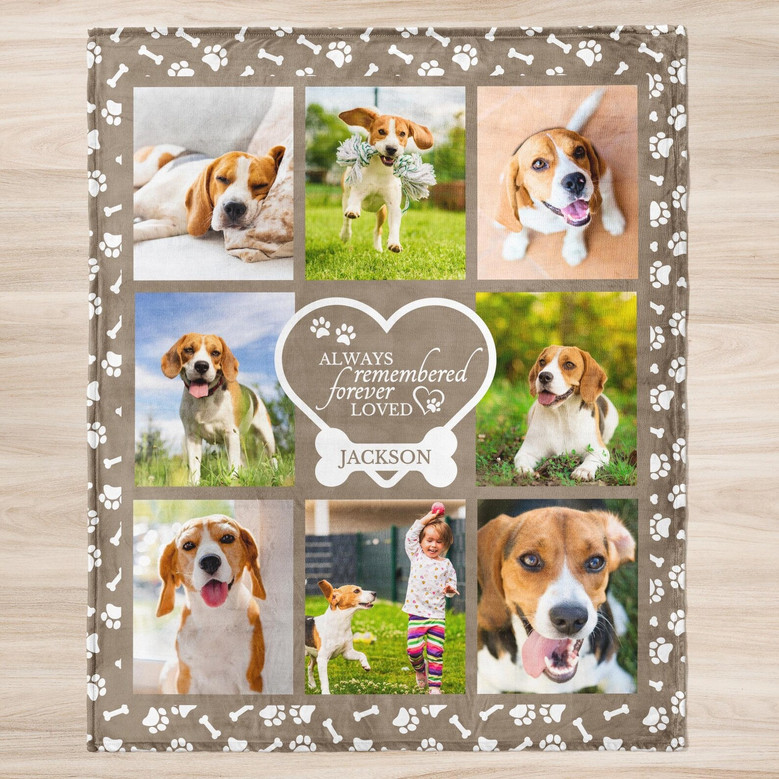 Custom Dog Memorial Fleece Blanket Honoring Your Pet Photo Custom Dog Memorial Fleece Blanket Honoring Your Pet Photo