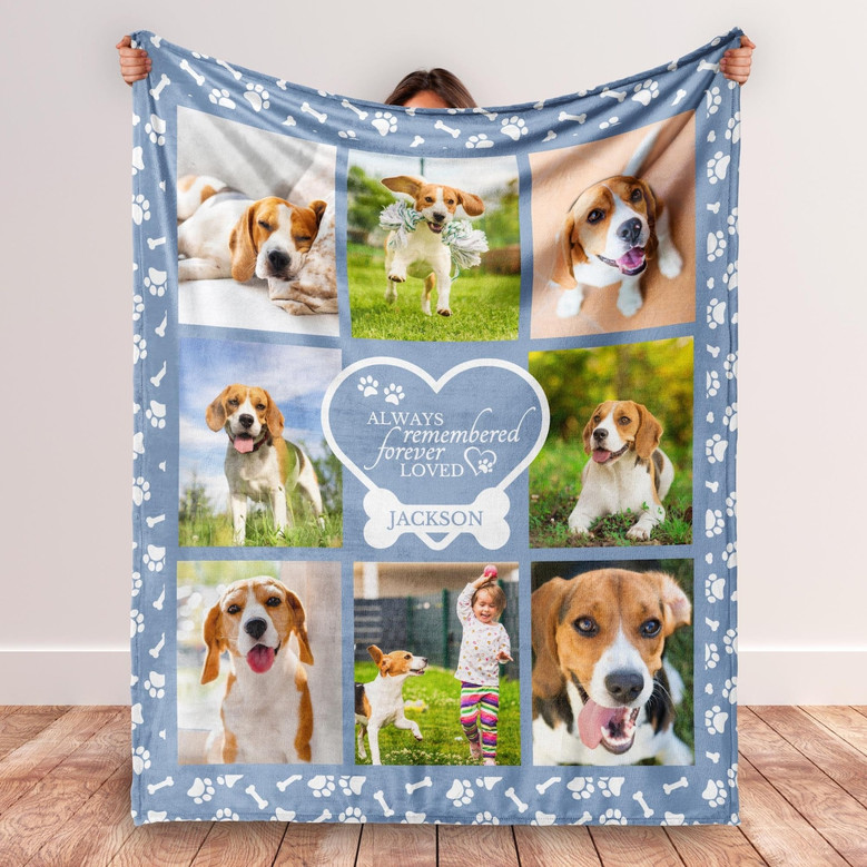 Custom Dog Memorial Fleece Blanket Honoring Your Pet Photo Custom Dog Memorial Fleece Blanket Honoring Your Pet Photo