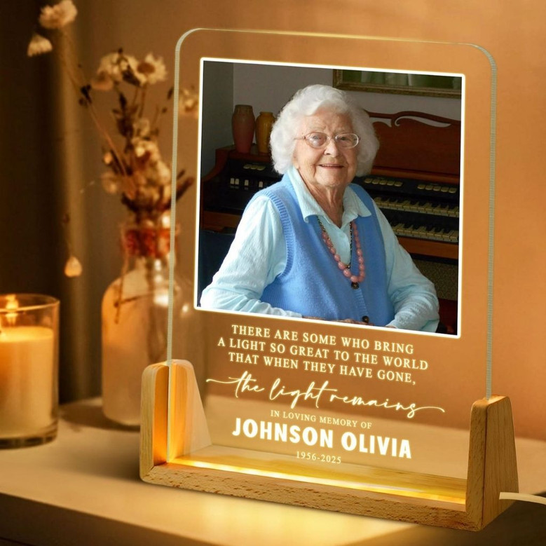 Custom Memorial Photo Night Light Table Decoration for Loss of Mom