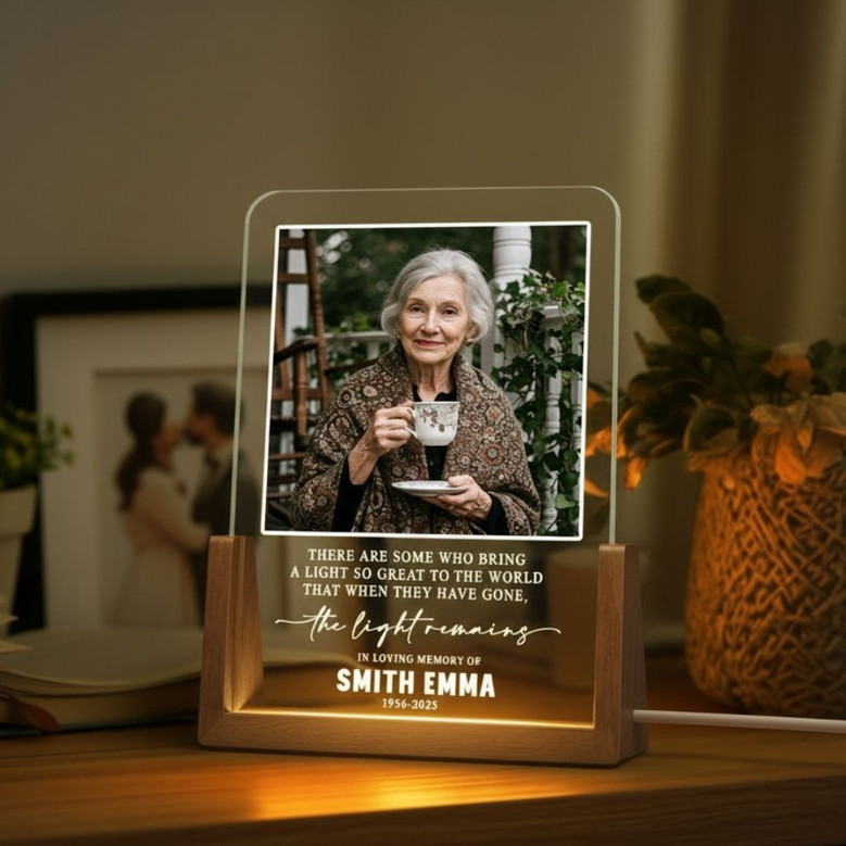 Custom Memorial Photo Night Light Table Decoration for Loss of Mom