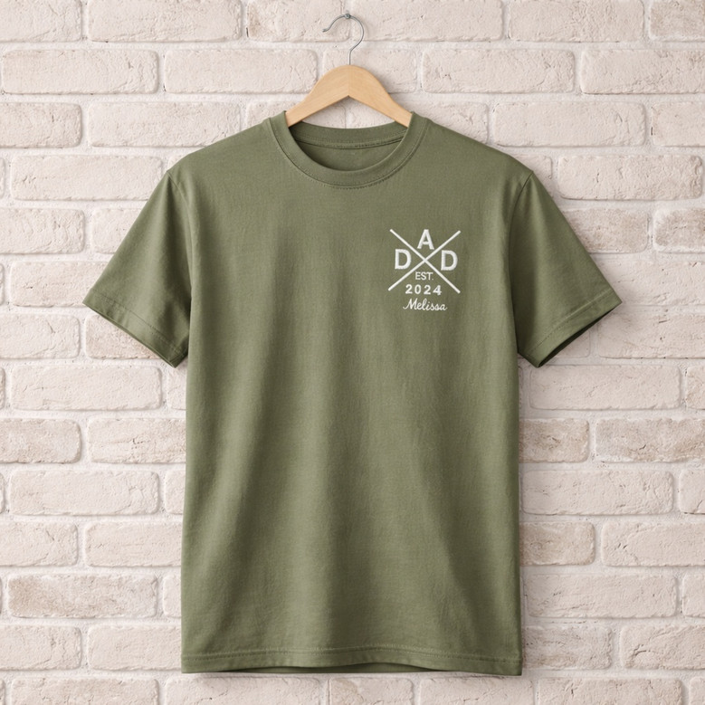 Custom Papa Keepsake Embroidered Comfort Colors T-shirt Custom Papa Keepsake Embroidered Comfort Colors T-shirt