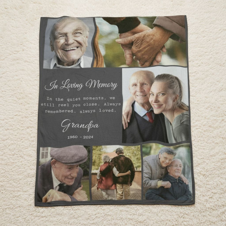 Dads Hug From Heaven Personalized Photo Memorial Fleece Blanket Dads Hug From Heaven Personalized Photo Memorial Fleece Blanket