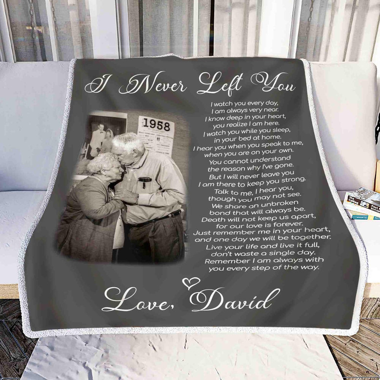 Forever in Heart Custom Dad Memorial Photo Fleece Blanket