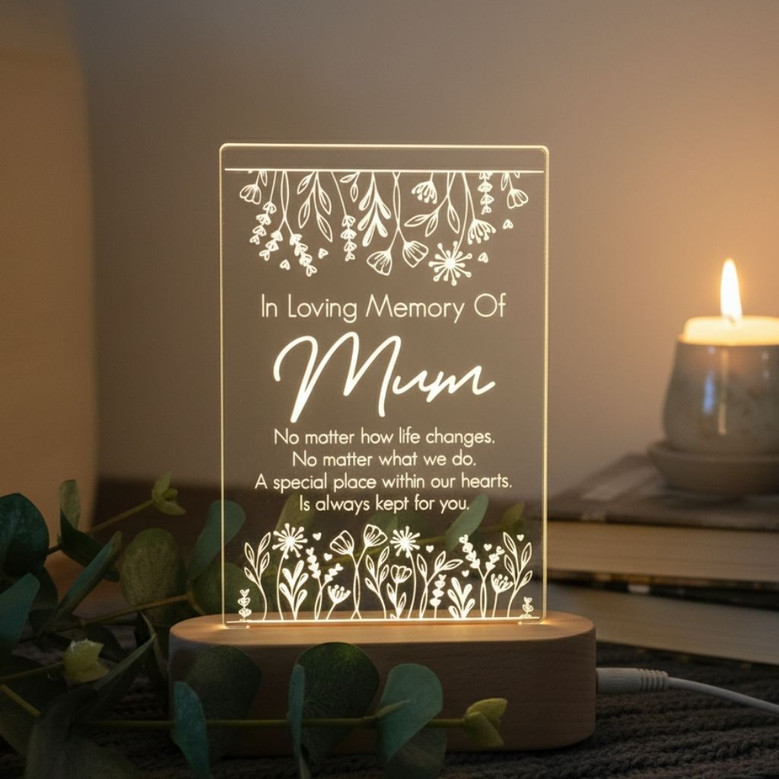 Heartfelt Remembrance Personalized Memorial Light Night for Mom