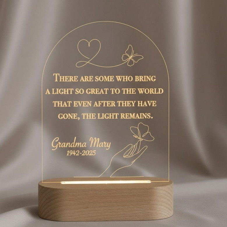 Her Light Remains Personalized Memorial Night Light Gift