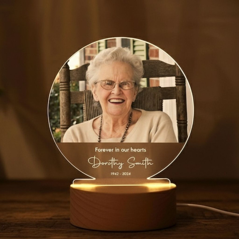 Illuminated Memories Custom Wood Photo Memorial Night Light Illuminated Memories Custom Wood Photo Memorial Night Light