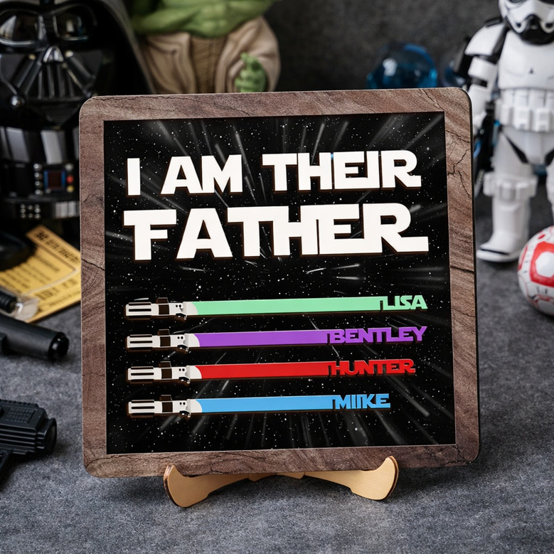 Jedi Dad I Am Their Father Custom Lightsaber Wood Sign Gift Jedi Dad I Am Their Father Custom Lightsaber Wood Sign Gift