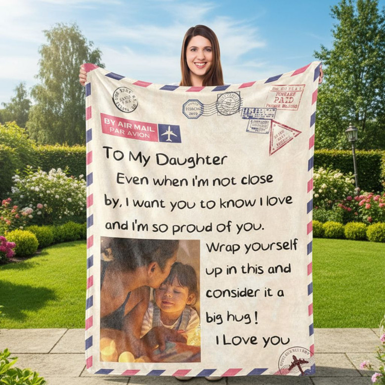 Love Letter to My Daughter Personalized Fleece Blanket Love Letter to My Daughter Personalized Fleece Blanket