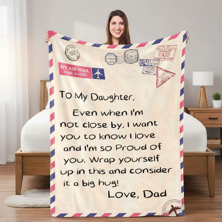 Love Letter to My Daughter Personalized Fleece Blanket Love Letter to My Daughter Personalized Fleece Blanket
