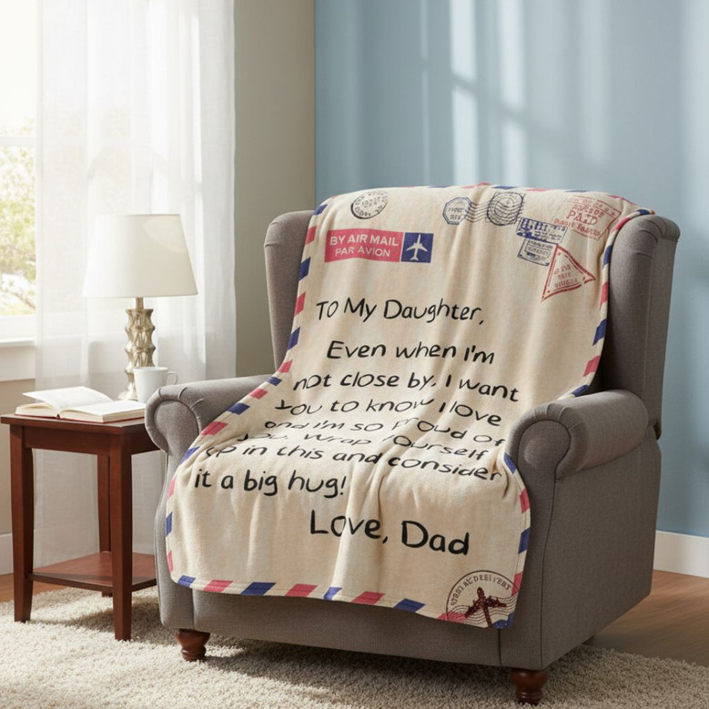 Love Letter to My Daughter Personalized Fleece Blanket Love Letter to My Daughter Personalized Fleece Blanket