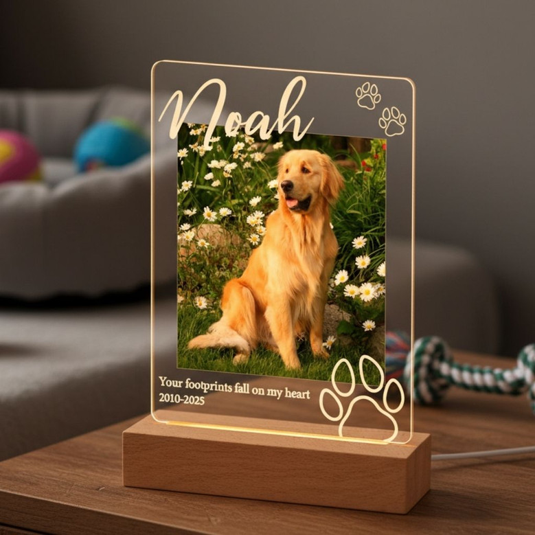 Personalized Pet Memorial Night Light Custom Photo Loss Gift Personalized Pet Memorial Night Light Custom Photo Loss Gift