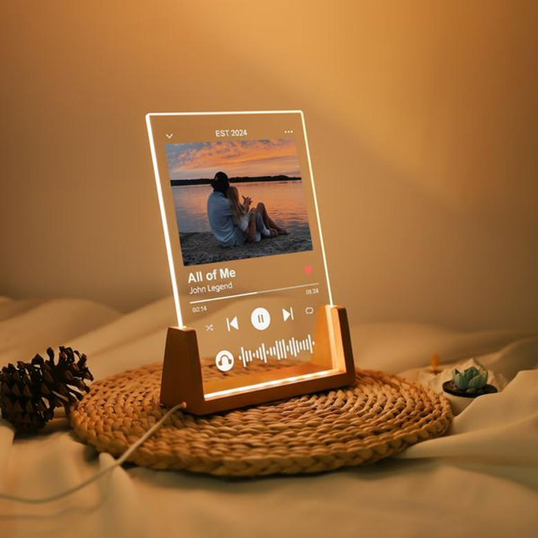 Personalized Song and Photo Memorial Light Night Music Plaque Gift Personalized Song and Photo Memorial Light Night Music Plaque Gift
