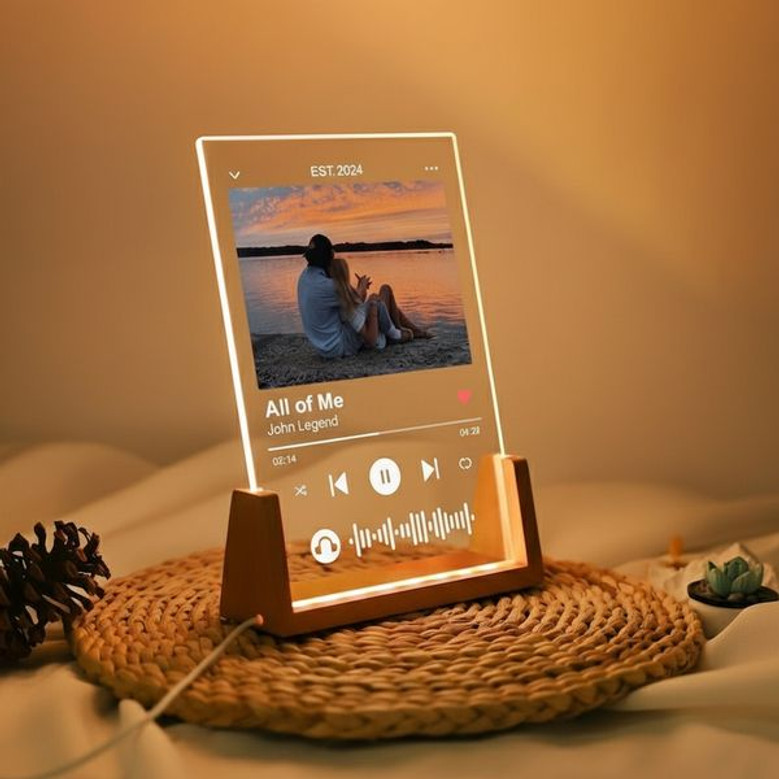 Personalized Song and Photo Memorial Light Night Music Plaque Gift Personalized Song and Photo Memorial Light Night Music Plaque Gift