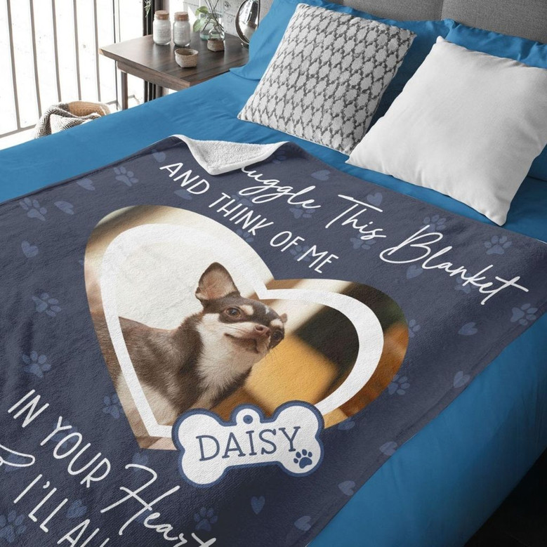 Snuggle & Remember Me, Personalized Pet Memorial Fleece Blanket