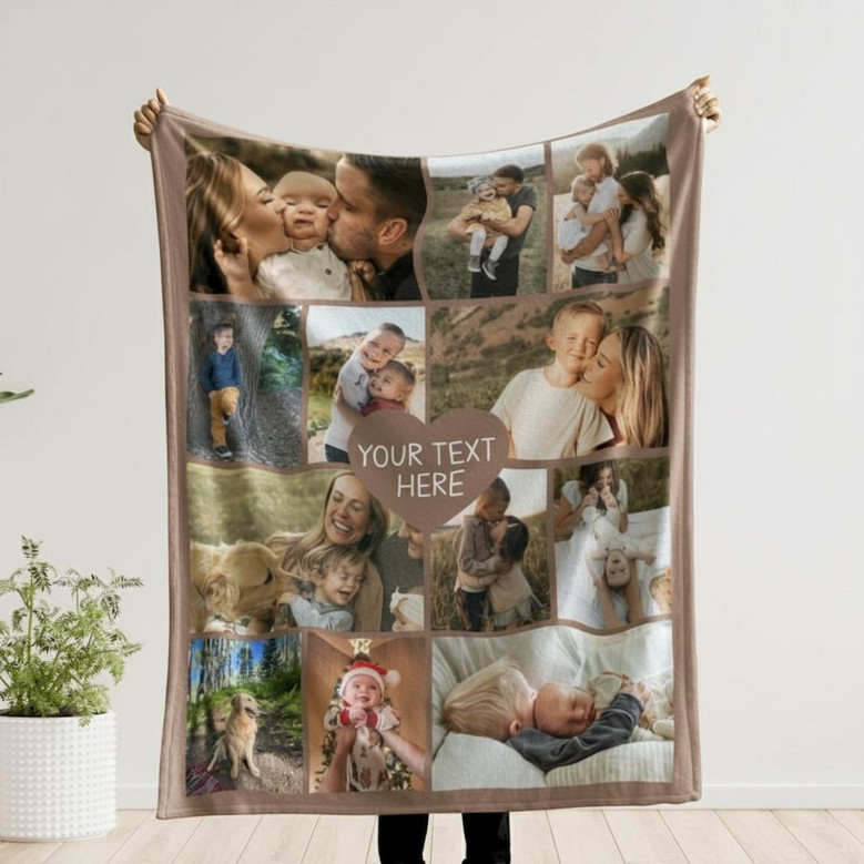 Treasured Memories Custom Photo Collage Fleece Blanket