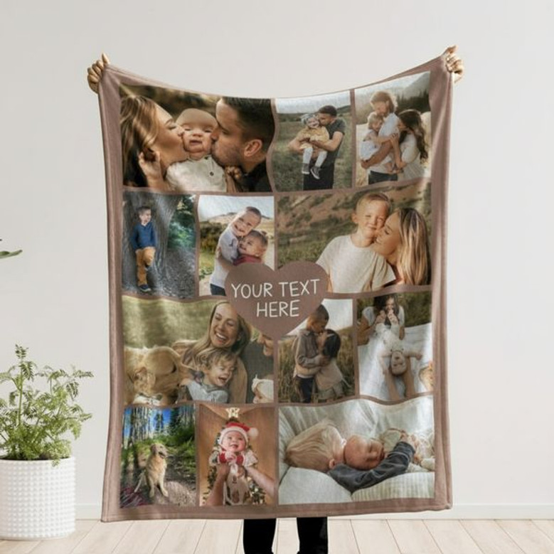 Treasured Memories Custom Photo Collage Fleece Blanket