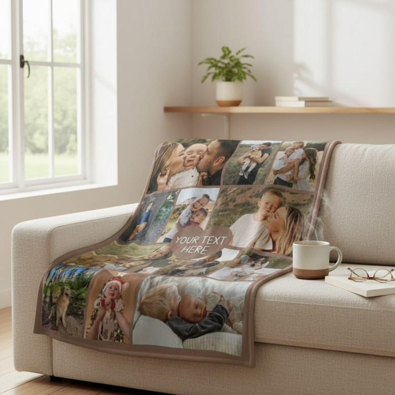 Treasured Memories Custom Photo Collage Fleece Blanket
