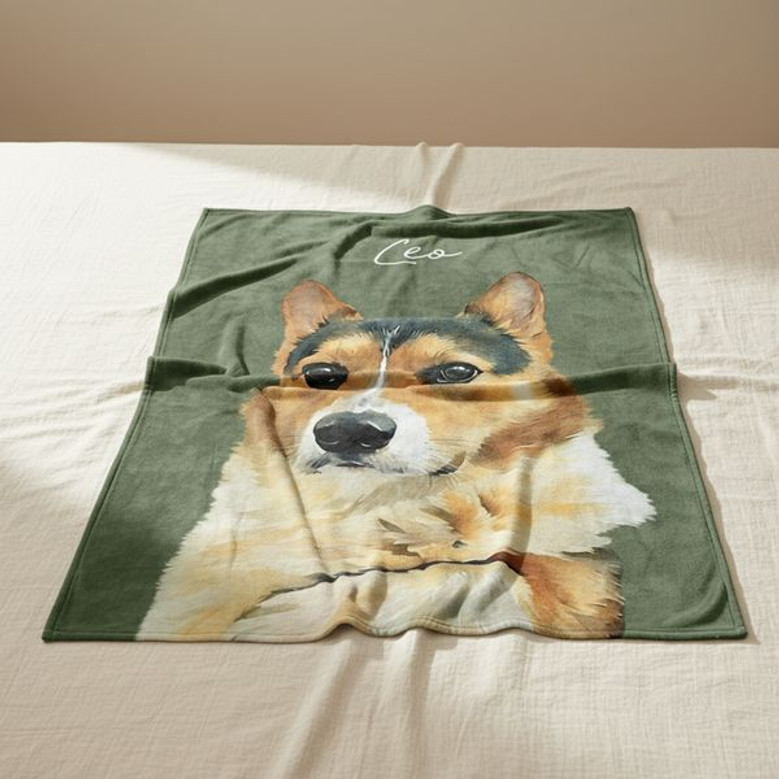 Treasured Pet Memories Custom Photo Portrait Fleece Blanket Treasured Pet Memories Custom Photo Portrait Fleece Blanket