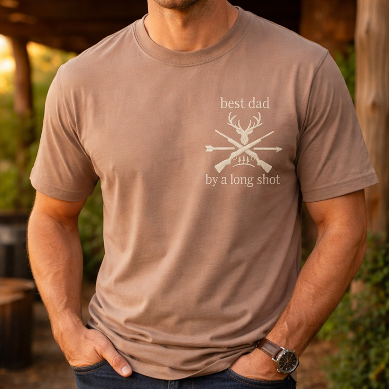 Trophy Dad Deer Hunter Embroidered Comfort Colors T-shirt Trophy Dad Deer Hunter Embroidered Comfort Colors T-shirt