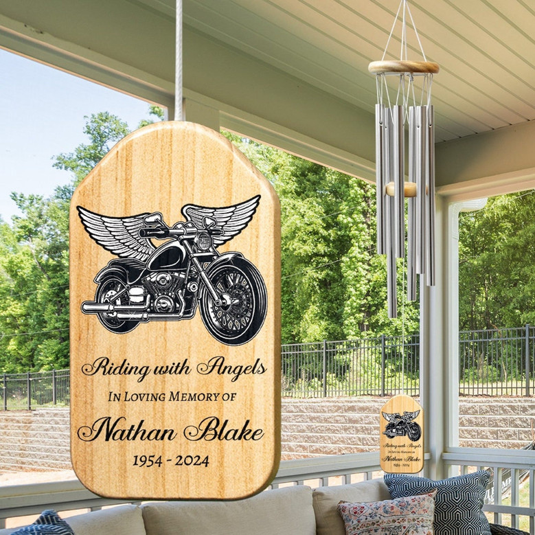 Custom Biker Memorial Wind Chime for a Loved Ones Legacy Custom Biker Memorial Wind Chime for a Loved Ones Legacy