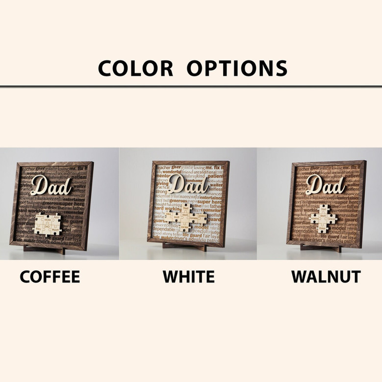 Custom Family Puzzle Wood Sign - Unique Father's Day Gift for Dad