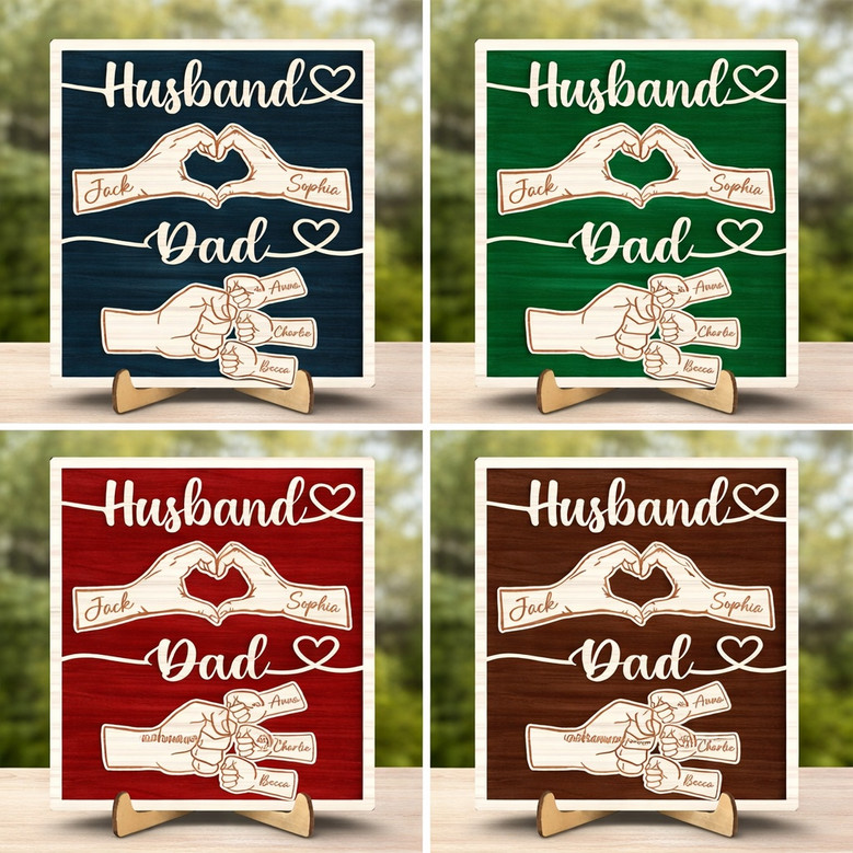 Custom Fist Bump Wood Sign - Heartfelt Father's Day Gift for Dad