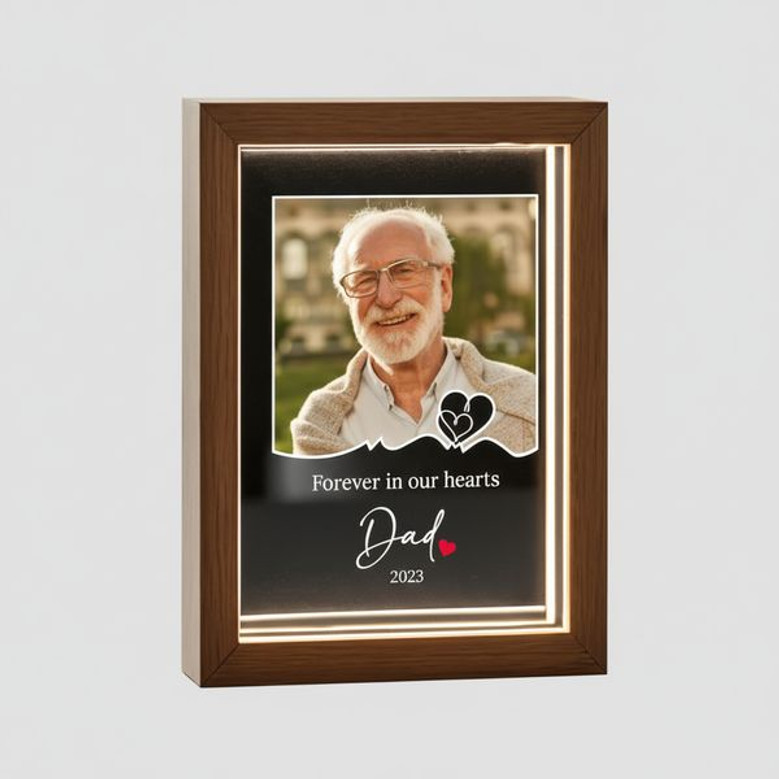 Dads Eternal Glow Custom Memorial Photo Frame Lamp