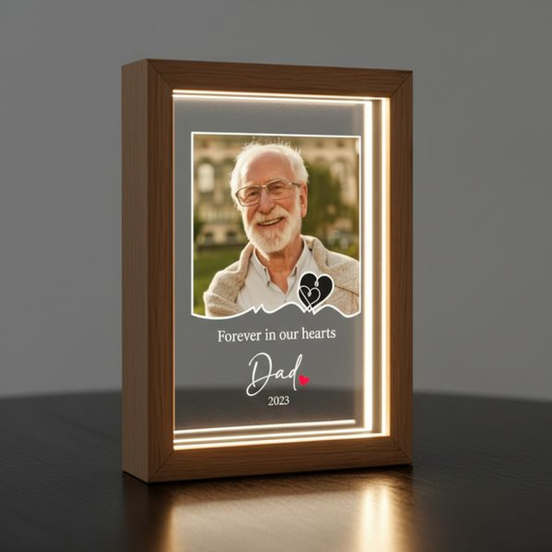 Dads Eternal Glow Custom Memorial Photo Frame Lamp