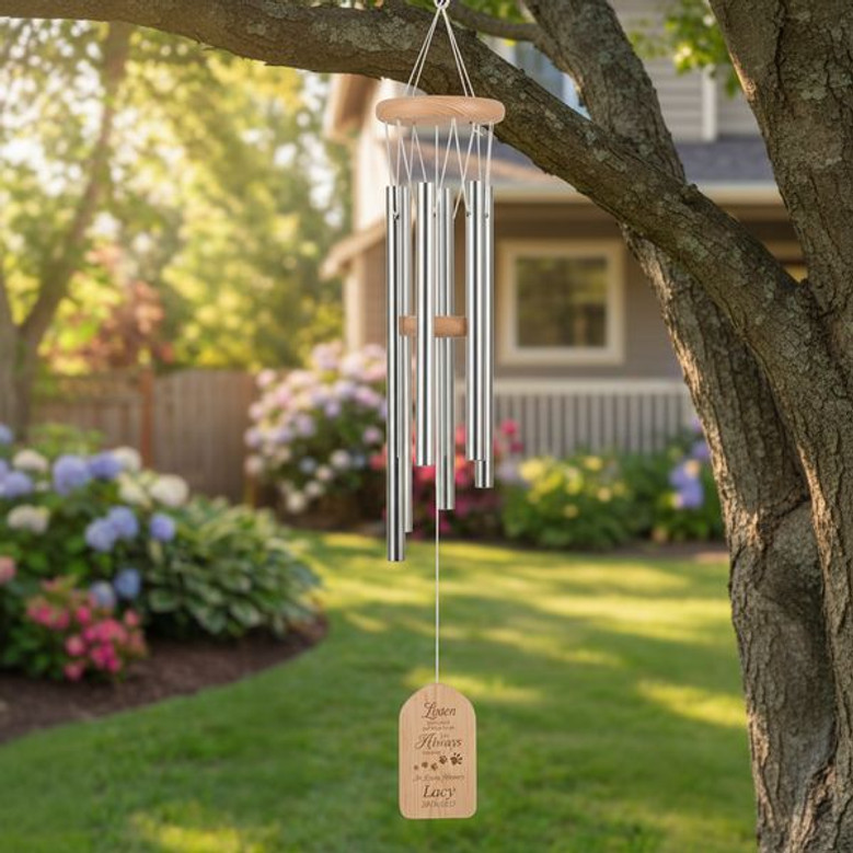Forever Faithful Personalized Dog Memorial Wind Chime Tribute