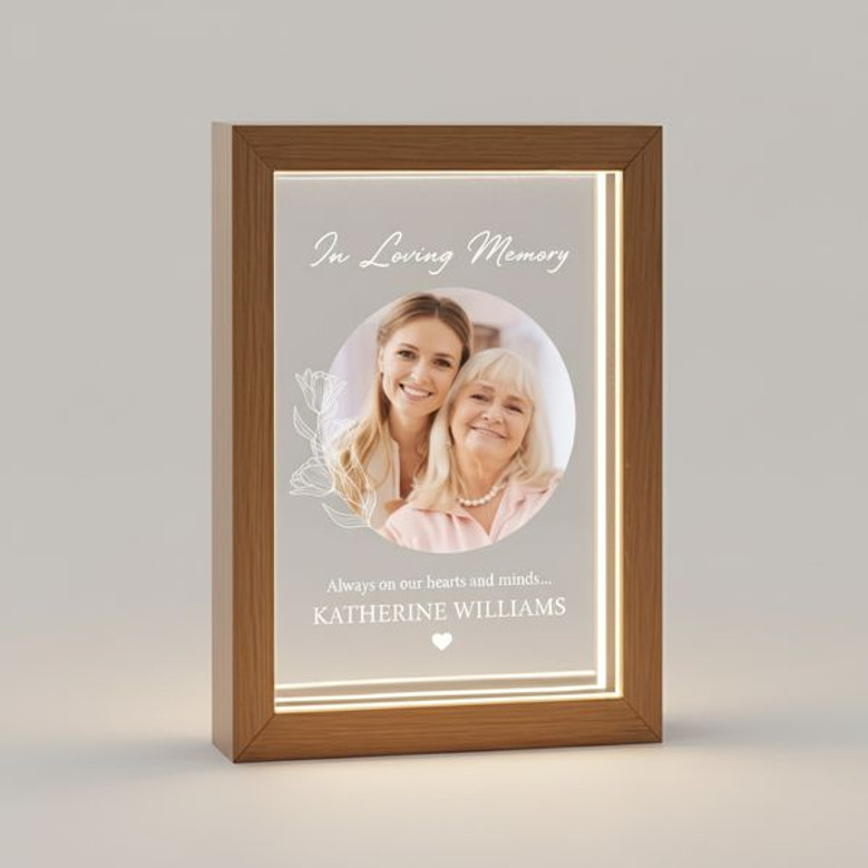 Glowing Tribute Personalized Sympathy Photo Frame Lamp Glowing Tribute Personalized Sympathy Photo Frame Lamp