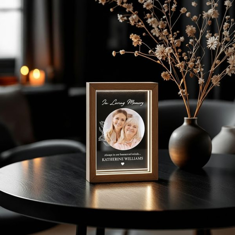 Glowing Tribute Personalized Sympathy Photo Frame Lamp Glowing Tribute Personalized Sympathy Photo Frame Lamp