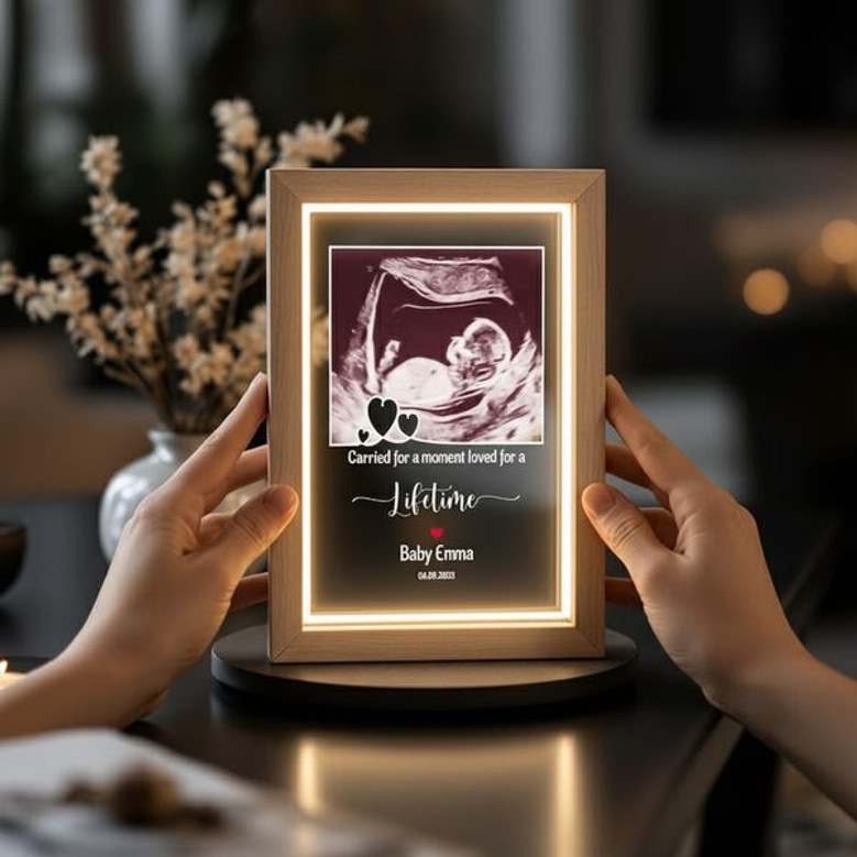 Glowing Ultrasound Baby Loss Memorial Custom Photo Frame Lamp