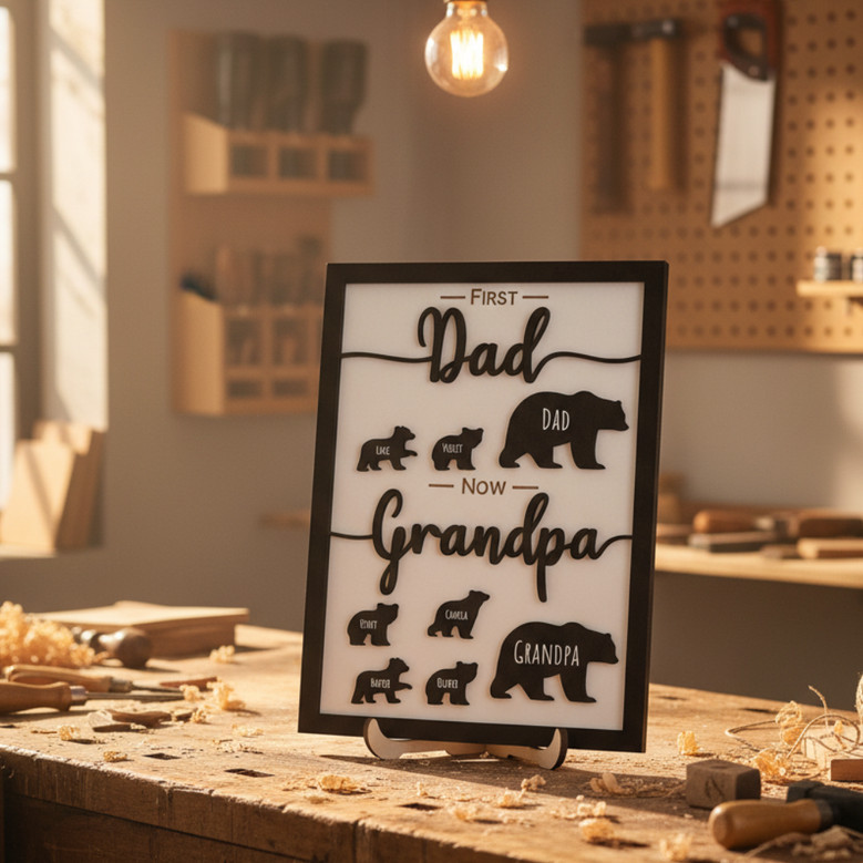 Grandpa's Handyman Haven - Custom Workshop Wood Sign for Dad