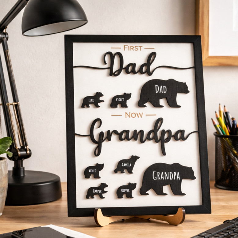 Grandpa's Handyman Haven - Custom Workshop Wood Sign for Dad