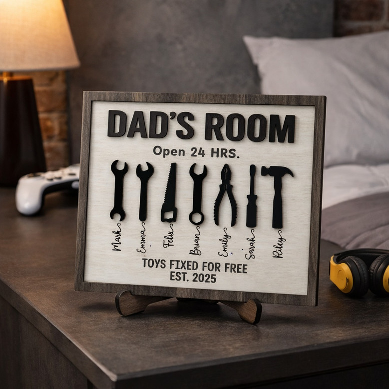 Grandpa's Workshop Wood Sign - Custom Gift for Papa's Garage