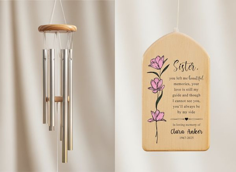 Honoring a Sisters Memory Bespoke Wind Chime Keepsake Honoring a Sisters Memory Bespoke Wind Chime Keepsake