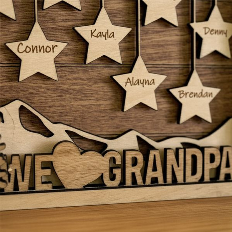 Hunter's Family Tree Wood Sign - Personalized Gift for Grandpa