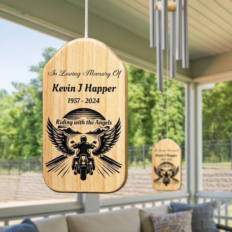 Ride in Paradise Personalized Motorcycle Memorial Wind Chime