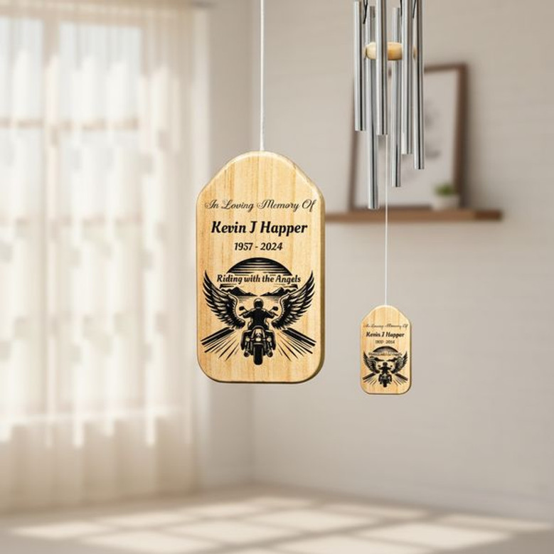 Ride in Paradise Personalized Motorcycle Memorial Wind Chime