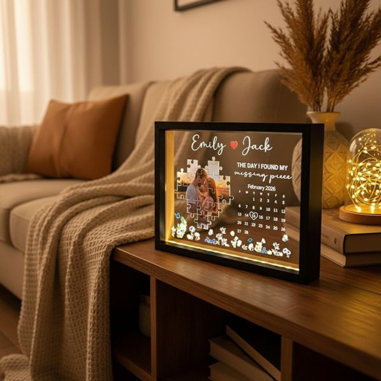 Soulmates Missing Piece Photo Frame Lamp Romantic Gift Soulmates Missing Piece Photo Frame Lamp Romantic Gift