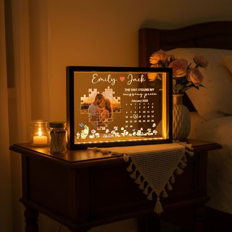 Soulmates Missing Piece Photo Frame Lamp Romantic Gift Soulmates Missing Piece Photo Frame Lamp Romantic Gift
