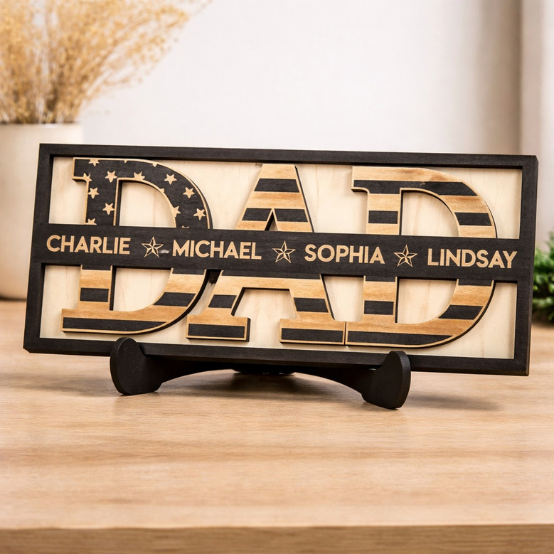 To Dad with Love - Custom Personalized Wood Sign from the Kids To Dad with Love - Custom Personalized Wood Sign from the Kids